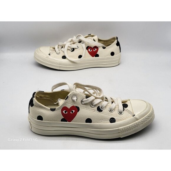 Converse All Star 70 Low Sneakers M 5 W 7‎ Comme De Garcons Polka Dot Heart - Picture 4 of 9